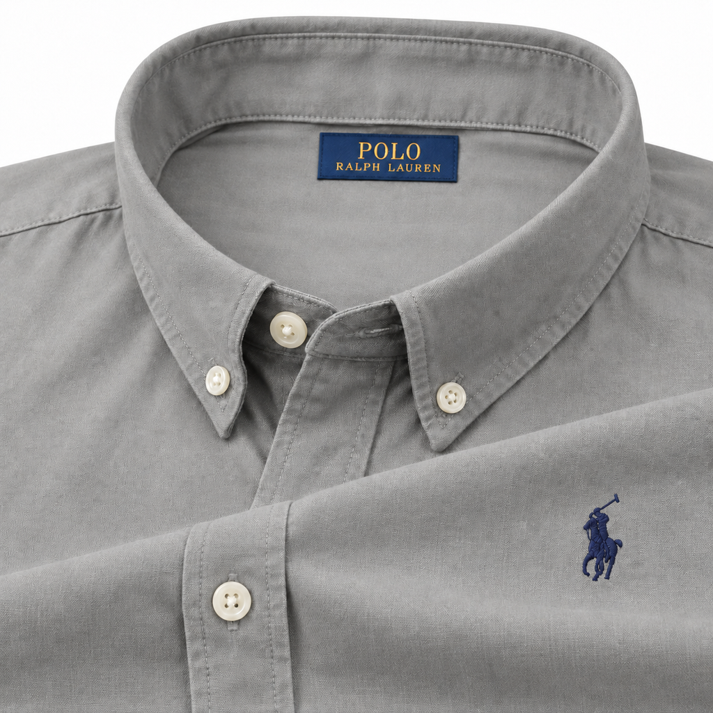 Oxford Grey Shirt Navy Blue
