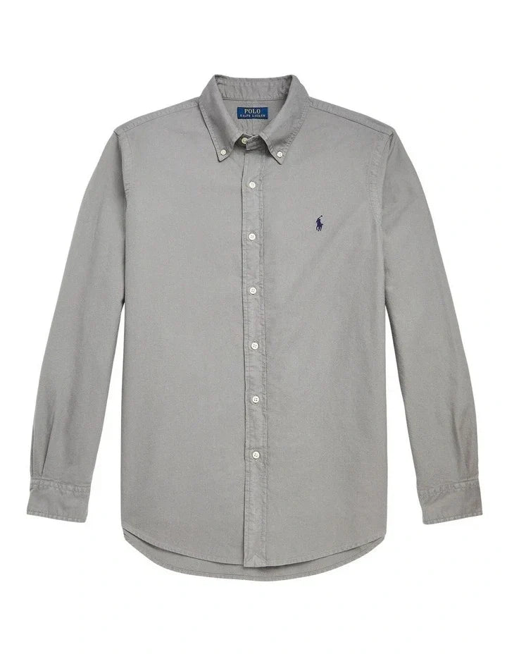 Oxford Grey Shirt Navy Blue