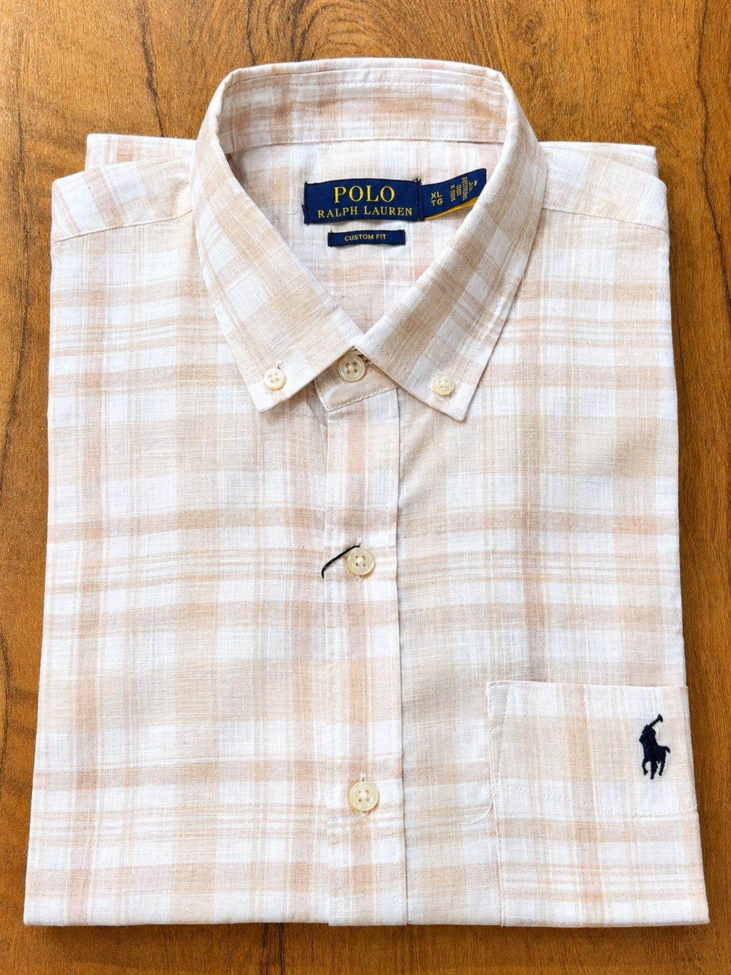 RL Shirt Cream Checks (With Pocket)