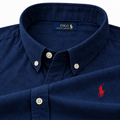 Navy Oxford Shirt (Red Logo)
