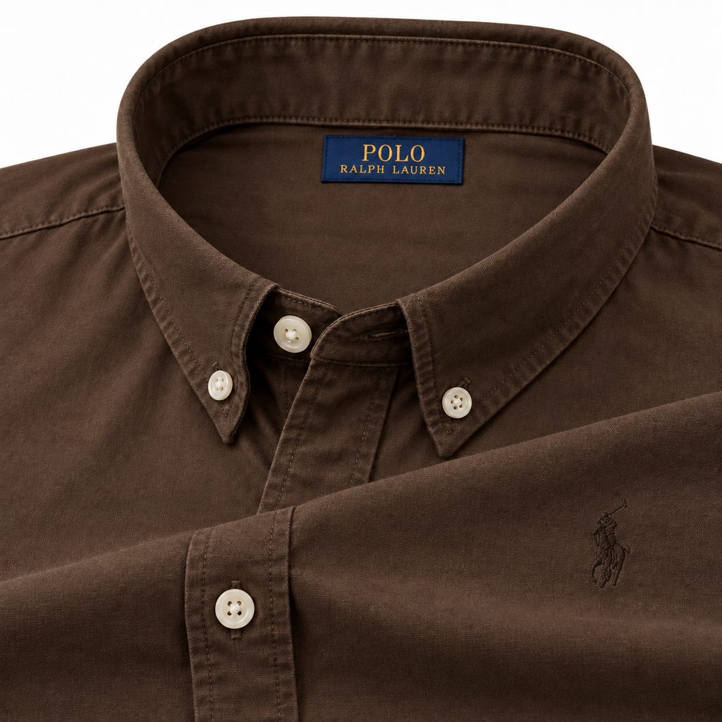 Oxford Brown Shirt Navy Blue